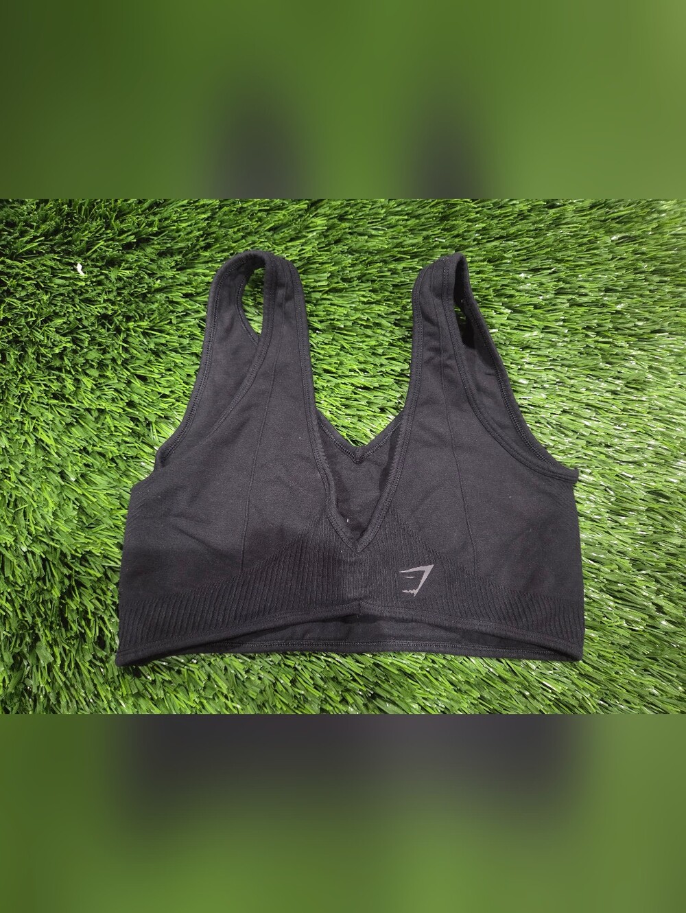 Gymshark Black V-Neck Seamless Sports Bra